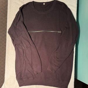 R13 Black Zip-Detail Oversized Crewneck Sweater